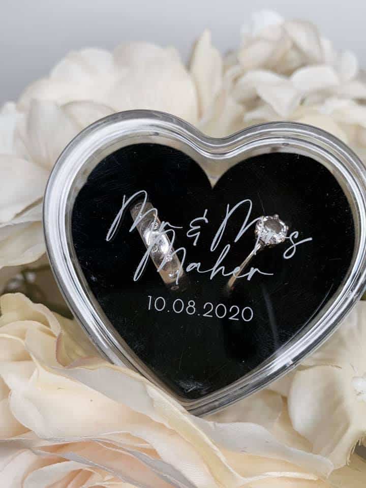 Clear Acrylic Wedding Rings Box - Mally's Crafts