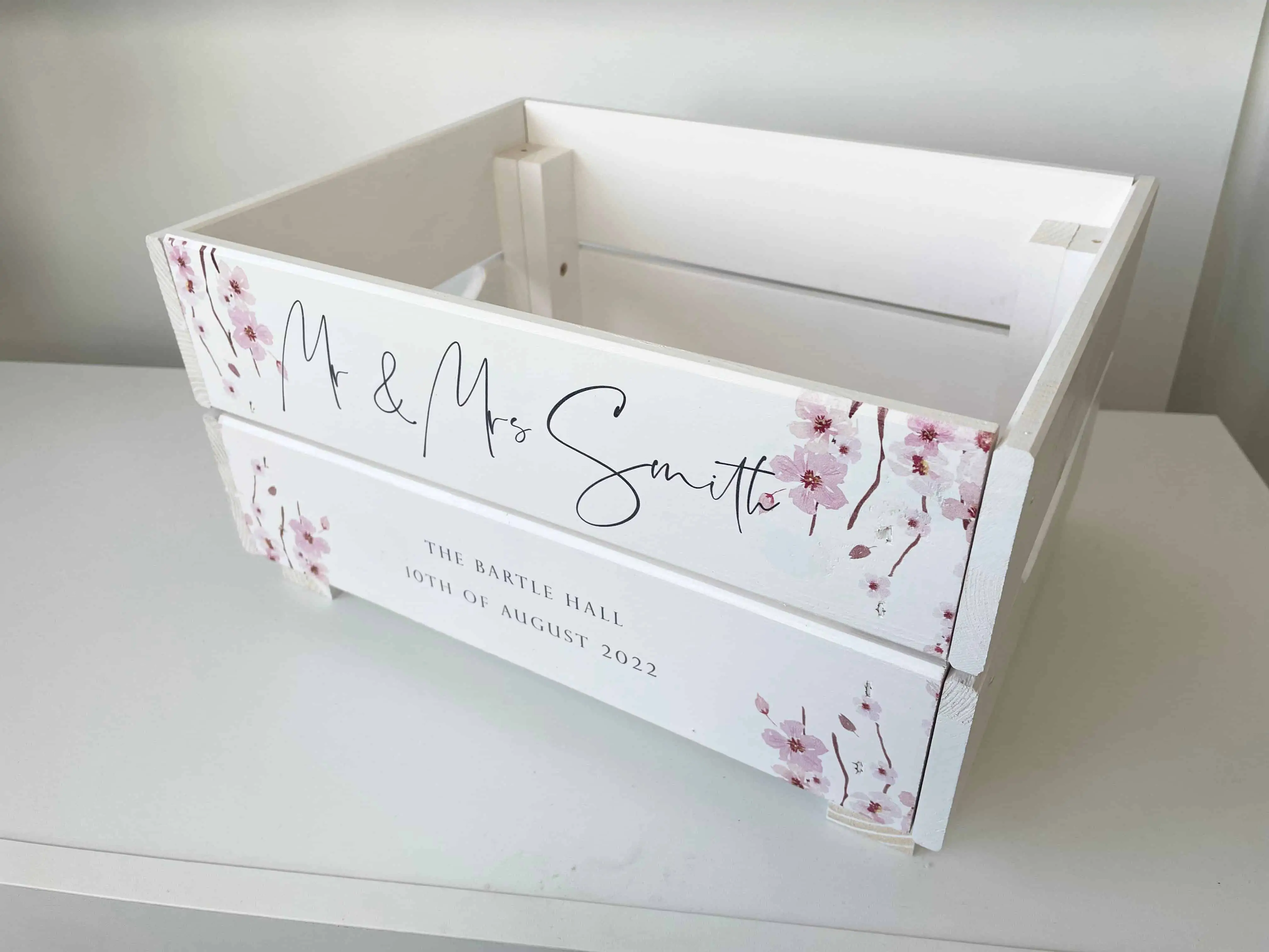 Personalised Wood Crate - Gold Leaf - Mally's Crafts